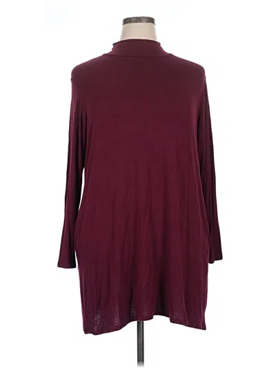 Pre-owned Acting Pro 3/4 Sleeve Top Burgundy Turtleneck Tops