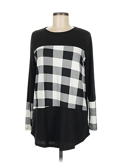 Pre-owned Acting Pro Long Sleeve Blouse In Black