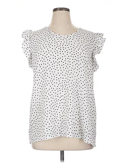 Pre-owned Acting Pro Short Sleeve Blouse In White