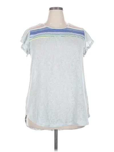 Pre-owned Acting Pro Short Sleeve Top Gray Crew Neck Tops