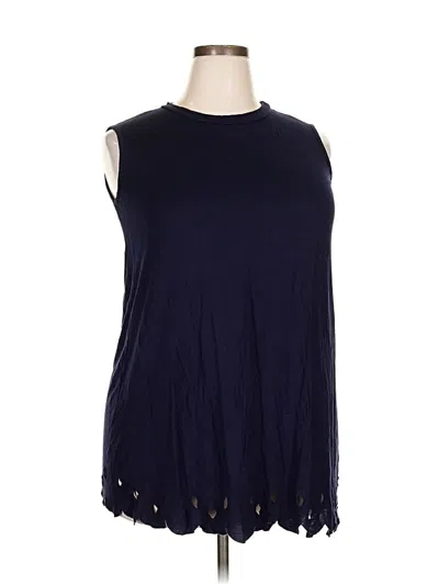 Pre-owned Acting Pro Sleeveless Blouse In Blue