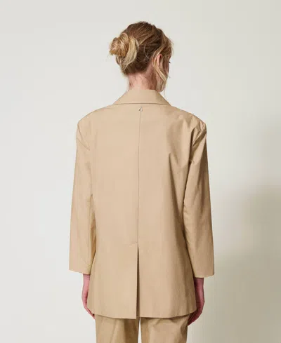 Actitude By Twinset Blazer Croisé En Popeline In Neutral