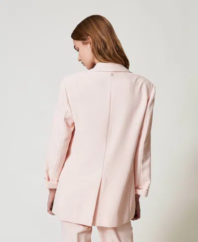 Actitude By Twinset Blazer En Crêpe Piqué In Pink