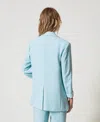 Actitude By Twinset Blazer En Crêpe Piqué In Blue