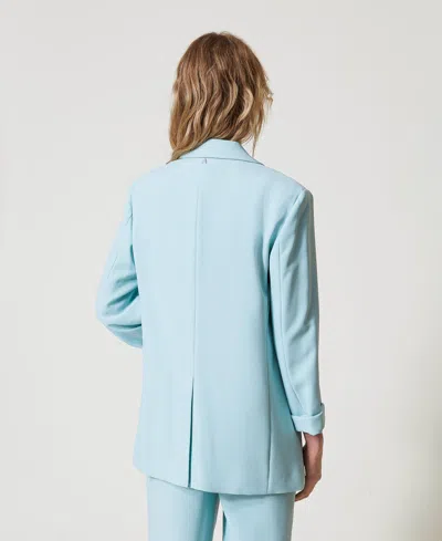 Actitude By Twinset Blazer En Crêpe Piqué In Blue