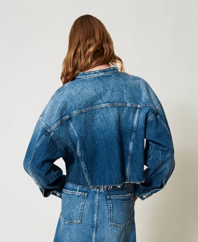 Actitude By Twinset Blouson En Jean Avec Poches In Blue