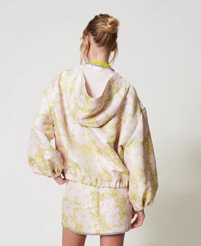 Actitude By Twinset Bomber Jacquard Avec Broderie Réalisée À La Main In Neutral