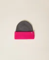 Actitude By Twinset Bonnet Myfo Bicolore En Maille In Multi