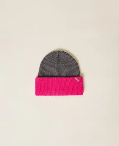 Actitude By Twinset Bonnet Myfo Bicolore En Maille In Multi