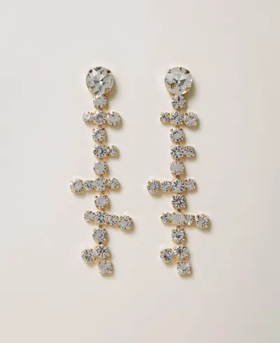 Actitude By Twinset Boucles D'oreilles Pendantes Avec Strass In Transparent