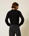 Actitude By Twinset Cardigan Effet Double Pièce In Black