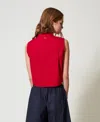 Actitude By Twinset Chemise Cropped Avec Plissé In Red