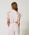 Actitude By Twinset Chemise En Sergé Avec Broderie In Neutral