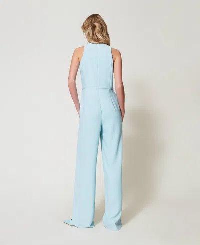 Actitude By Twinset Combinaison En Crêpe Piqué In Blue
