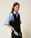 Actitude By Twinset Gilet Avec Boutons Et Poches Passepoilées In Black