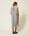 Actitude By Twinset Gilet Long En Fausse Fourrure In Gray