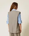 Actitude By Twinset Gilet Sans Manches Croisé En Pied-de-poule In Multi