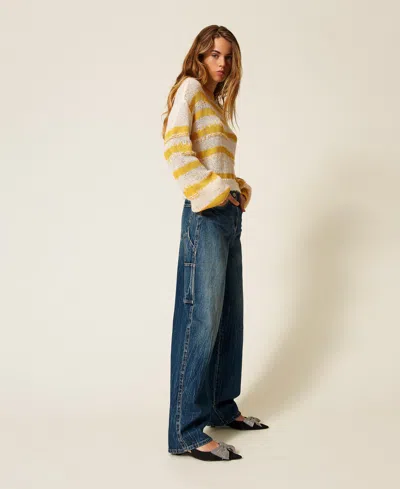 Actitude By Twinset Jean Ample Cinq Poches In Blue