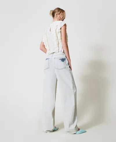 Actitude By Twinset Jean Barrel Super Bleach In Blue