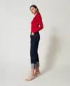 Actitude By Twinset Jean Cropped Avec Revers In Blue