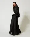 Actitude By Twinset Jupe Longue En Popeline Avec Plis In Black