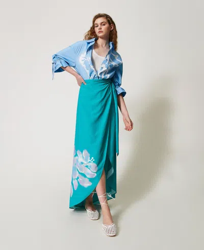 Actitude By Twinset Jupe Longue Paréo Myfo Avec Imprimé In Multi