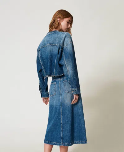 Actitude By Twinset Jupe Mi-longue En Jean In Blue