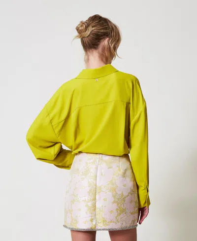 Actitude By Twinset Mini-jupe Jacquard Avec Broderie Réalisée À La Main In Green