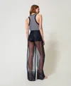 Actitude By Twinset Pantalon Ample En Organza In Black