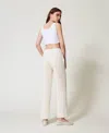 Actitude By Twinset Pantalon En Bull Avec Coton Bio In White