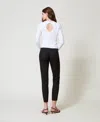 Actitude By Twinset Pantalon En Popeline Avec Fermeture Éclair In Black