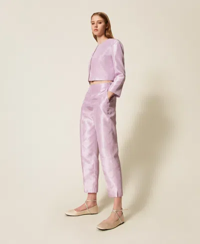 Actitude By Twinset Pantalon En Shantung In Pink