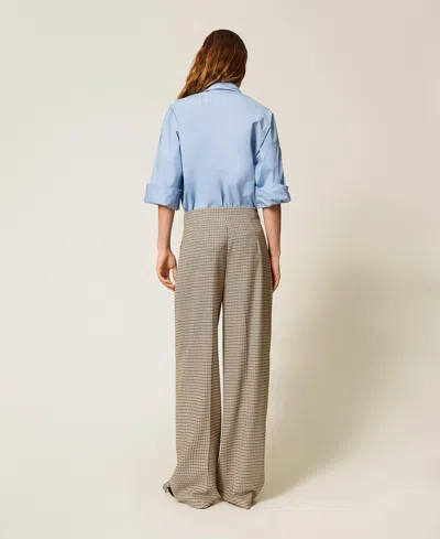 Actitude By Twinset Pantalon Palazzo Avec Motif Pied-de-poule In Multi