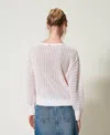 Actitude By Twinset Pull Avec Manches Kimono In White