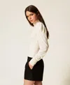 Actitude By Twinset Pull Col Montant Avec Drapé In White