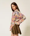 Actitude By Twinset Pull Col Montant Avec Imprimé Floral In Multi