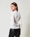 Actitude By Twinset Pull Côtelé Avec Fente In White