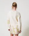 Actitude By Twinset Pull Jacquard Avec Roses In Metallic