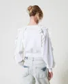 Actitude By Twinset Pull Kimono Avec Volant In Neutral