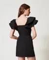 Actitude By Twinset Robe Ajustée Avec Manches Volantées In Black
