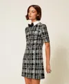 Actitude By Twinset Robe Courte Avec Sequins Et Carreaux In Black