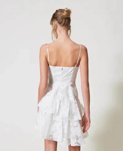Actitude By Twinset Robe Courte En Organza Fil Coupé In Multi