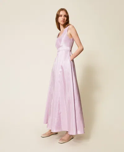 Actitude By Twinset Robe Longue En Shantung In Pink