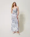 Actitude By Twinset Robe Longue Myfo En Organza In Multi