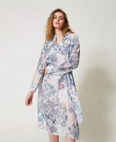 Actitude By Twinset Robe Midi Myfo En Organza In Multi