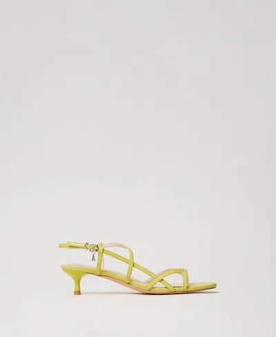 Actitude By Twinset Sandales Avec Brides Et Logo In Green