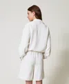 Actitude By Twinset Short En Crêpe Piqué In White