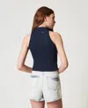 Actitude By Twinset Short En Jean Super Bleach In Blue