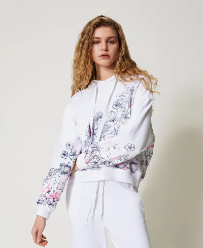 Actitude By Twinset Sweat-shirt Myfo Avec Imprimé Floral In White