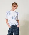 Actitude By Twinset T-shirt Myfo Avec Imprimé Floral In White